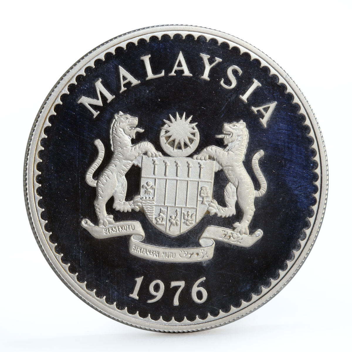 Malaysia 25 ringgit Conservation Hornbill Bird silver coin 1976