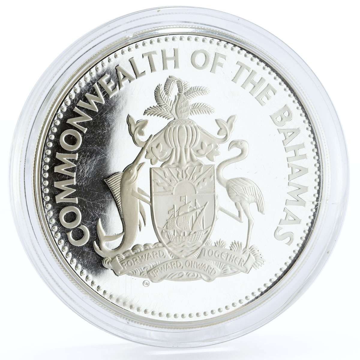 Bahamas 25 dollars Christopher Columbus San Salvador proof silver coin 1985