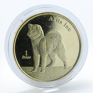 Saint Barthelemy 1 franc Akita Inu Dog coin 2018