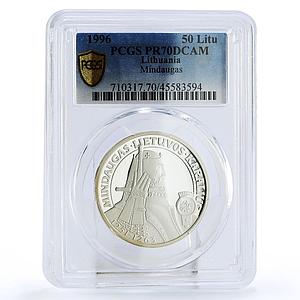 Lithuania 50 litu Rulers  of Lithuania King Mindaugas PR70 PCGS silver coin 1996