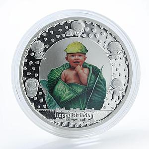 Tanzania 1000 shillings Happy Birthday silver coin 2014