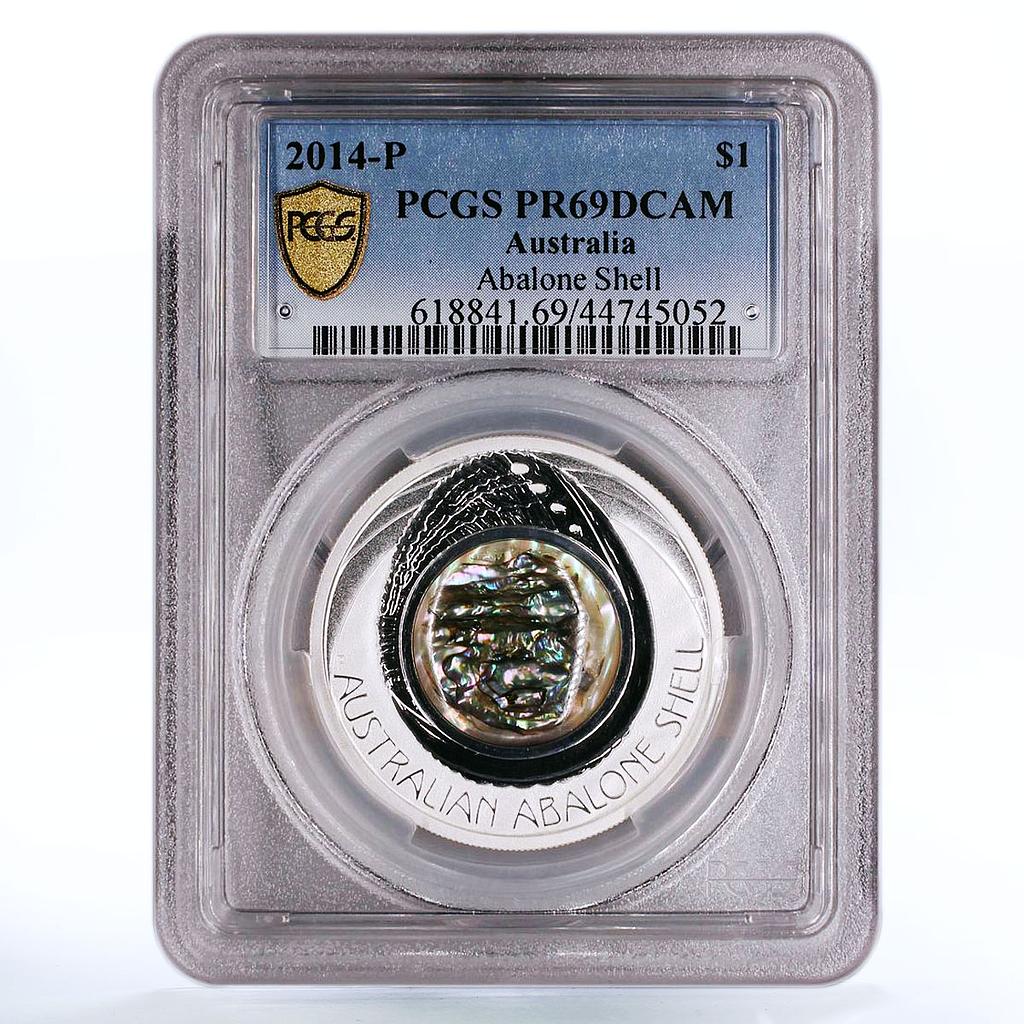 Australia 1 dollar Treasures Abalone Shell PR69 PCGS silver coin 2014