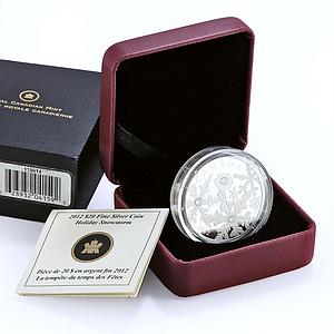 Canada 20 dollars Holidays Snowstorm Crystal Snowflakes proof silver coin 2012