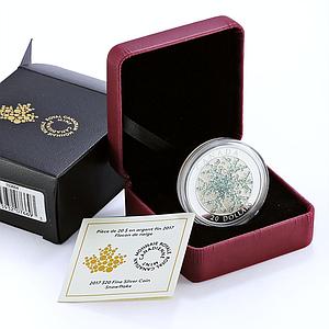 Canada 20 dollars Holidays Emerald Crystal Snowflake proof silver coin 2017