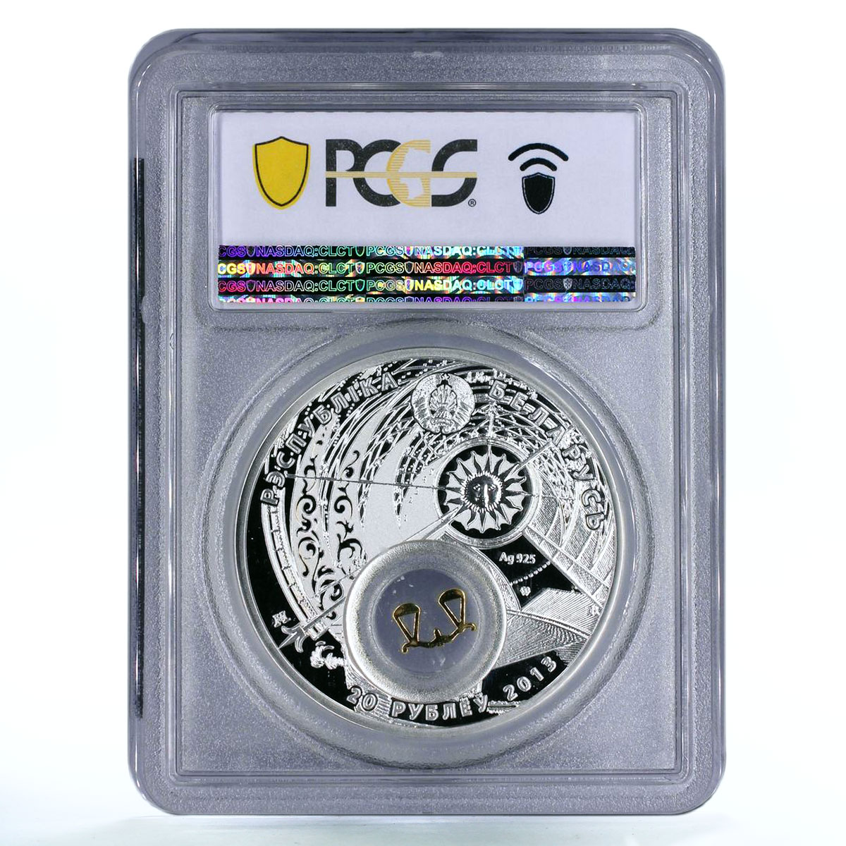 Belarus 20 rubles Zodiac Signs series Libra PR69 PCGS gilded silver coin 2013
