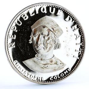 Haiti 25 gourdes Christopher Columbus proof silver coin 1973