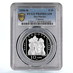 San Marino 10 euro Sculptor Antonio Canova Graces PR69 PCGS silver coin 2006