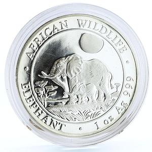 Somalia 100 shillings African Wildlife Elephants Animals Fauna silver coin 2011