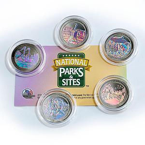 US 25 cents set of 5 America's National Park hologram coins 2011