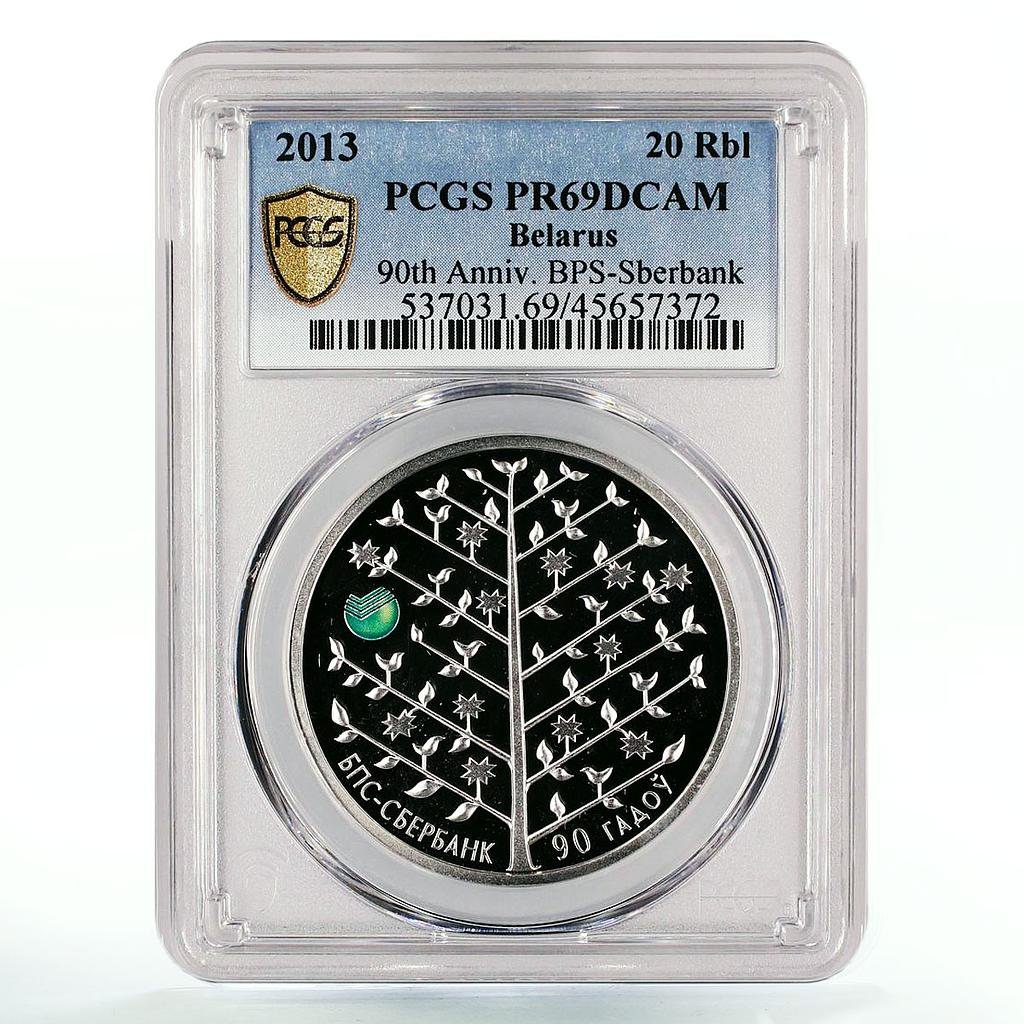 Belarus 20 rubles BPS Sberbank Partnership Tree of Life PR69 PCGS coin 2013