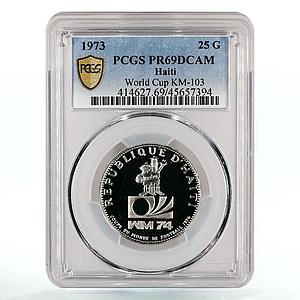 Haiti 25 gourdes Football World Cup in West Germany PR69 PCGS silver coin 1973