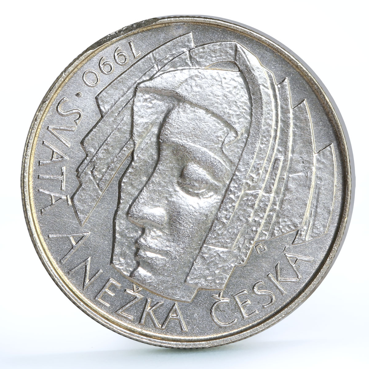 Czechoslovakia 50 korun St Agnes Religion Without Signature LK silver coin 1990 Czechoslovakia 50 korun St Agnes Religion Without Signature LK silver coin 1990