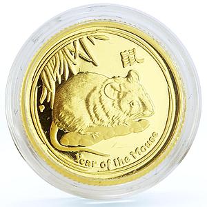 Australia 15 dollars Lunar Calendar II Year of the Mouse proof gold coin 2008