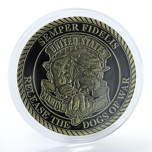 USA Marine Corps Semper Fidelis Release The Dogs of War Military token