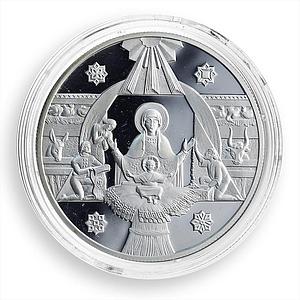 Ukraine 10 hryvnia Christmas Ritual Orthodox Holidays Nativity silver coin 1999
