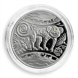 Ukraine 5 hryvnia Year of Monkey Oriental calendar silver proof coin 2016