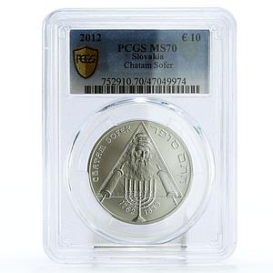 Slovakia 10 euro 250th Birth of Chatam Sofer MS70 PCGS silver coin 2012