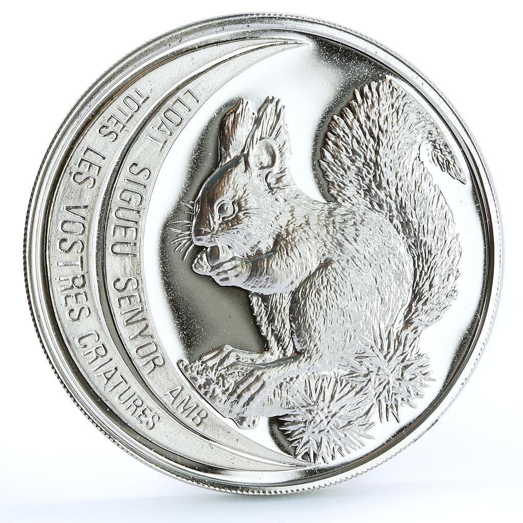 Andorra 10 diners Endangered Wildlife Red Squirrel Animals Fauna Ag coin 1992