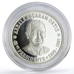 Ecuador 1000 sucres 49th President  Abdala Bucaram Ortiz Politics Ag coin 2020