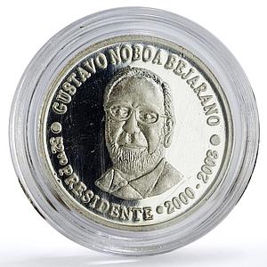 Ecuador 1000 sucres 52th President Gustavo Noboa Bejarano Politics Ag coin 2020