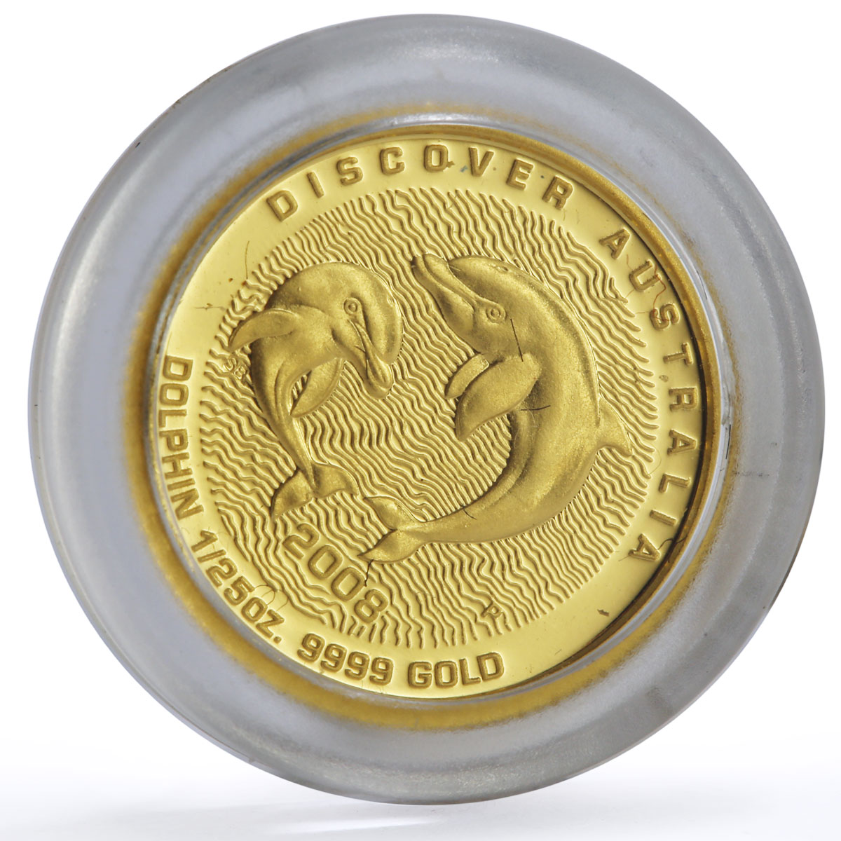 Australia 5 dollars Discovers Dolphin Animals Fauna proof gold coin 2008