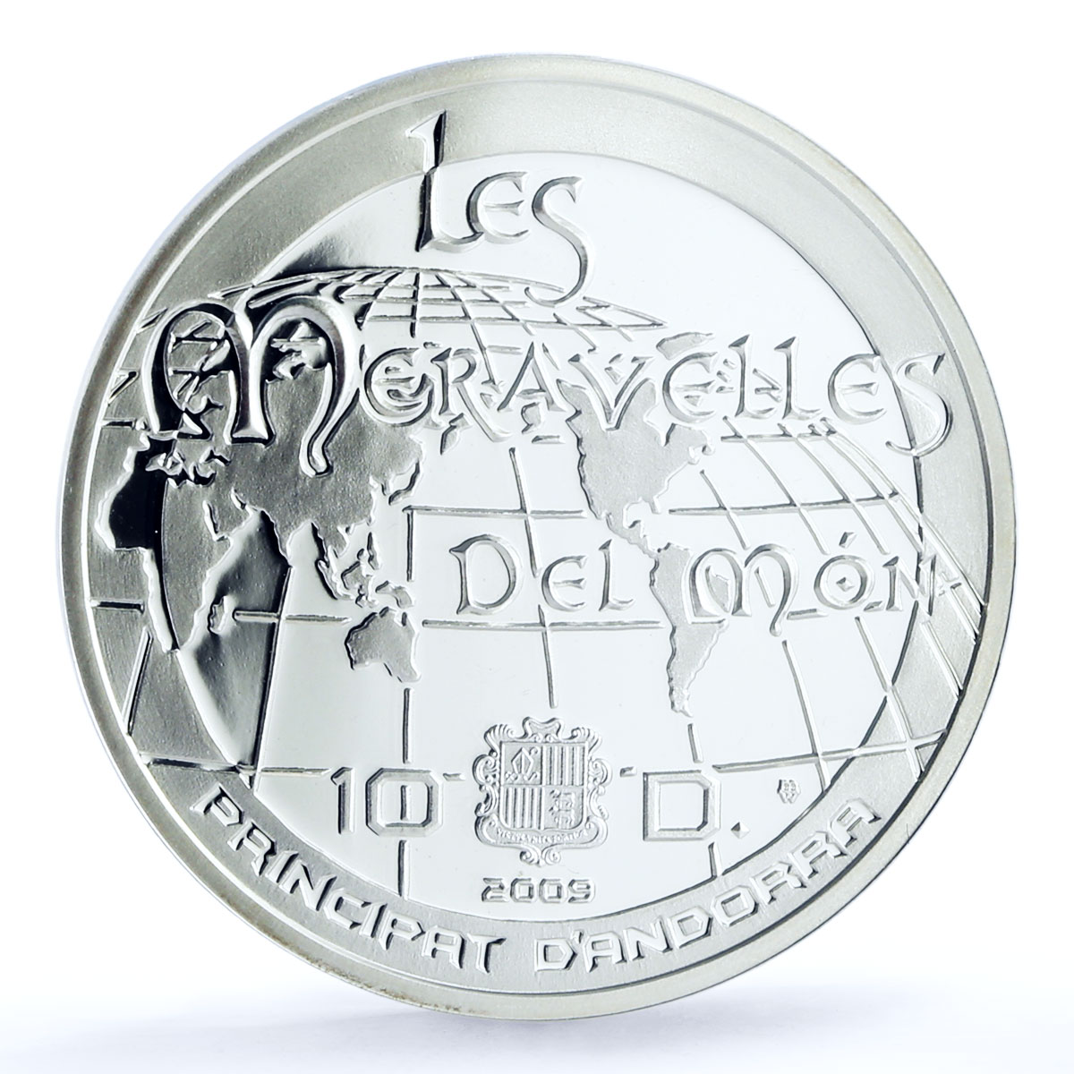 Andorra 10 diners World of Wonders Taj Mahal Palace PR69 PCGS silver coin 2009
