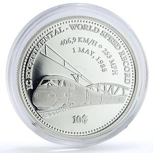 Solomon Islands 10 dollars Trains Railways IC Experimental Record Ag coin 2008