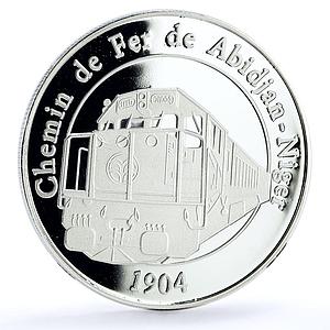 Burkina Faso 1000 francs Trains Railways Abidjan Niger Locomotive Ag coin 2013