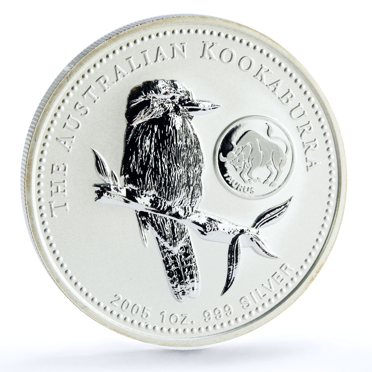 Australia 1 dollar Kookaburra Bird Zodiac Signs Taurus silver coin 2005