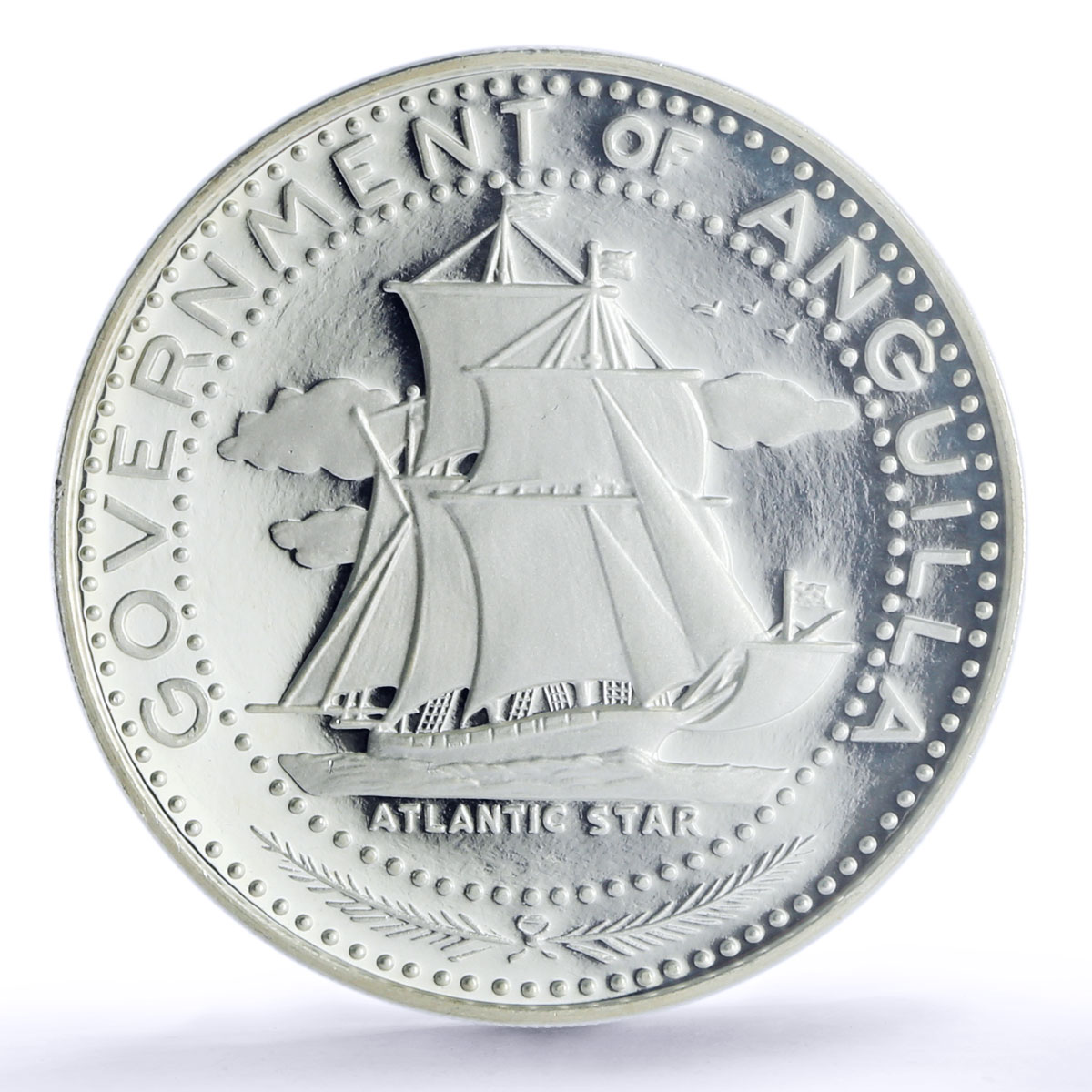 Anguilla 4 dollars Atlantic Star Ship Clipper Seafaring PR67 PCGS Ag coin 1970
