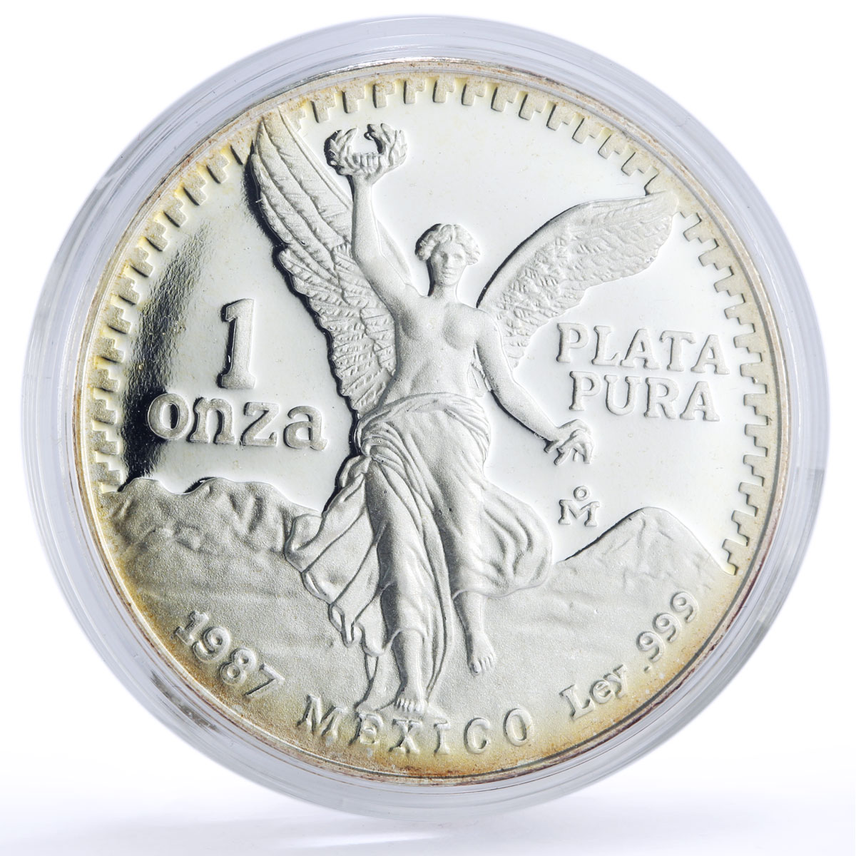 Mexico 1 onza Libertad Angel of Independence proof silver coin 1987