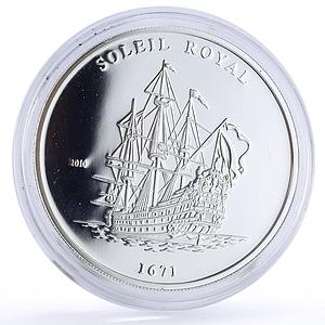Ivory Coast 1000 francs Seafaring Soleil Royal Ship Clipper silver coin 2010