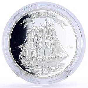 Ivory Coast 1000 francs Seafaring Belem Ship Clipper proof silver coin 2006