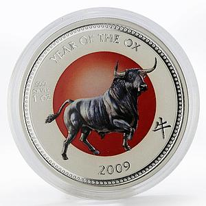 Pitcairn Island 2 dollars Year of the Ox Lunar Calendar proof silver coin 2009