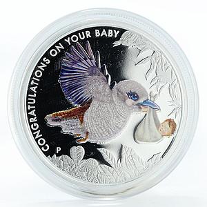 Australia 50 cent Congratulations on your baby colored silver coin 2014