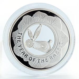 Fiji 1 dollar The Year of the Rabbit proof silver coin 2011