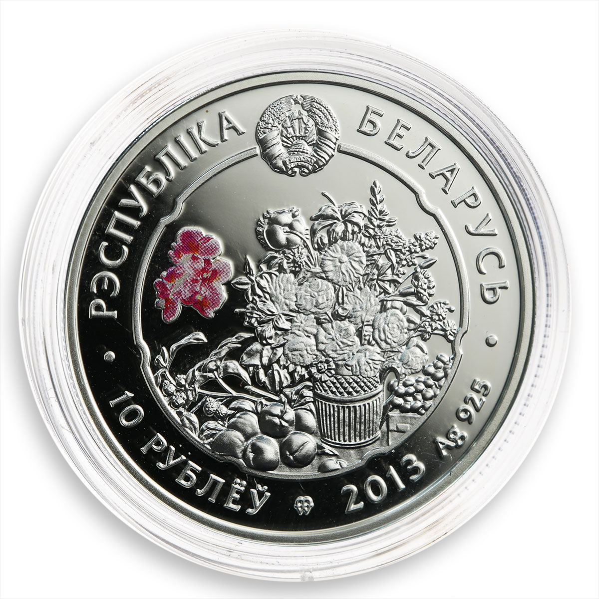 Belarus 10 Roubles Series Beauty of Flowers Rose Flora Proof coin 2013