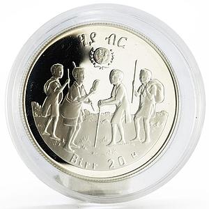 Ethiopia 20 birr International Year of the Child proof silver coin 1979