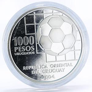 Uruguay 1000 pesos 100th Anniversary of FIFA Ball Football silver coin 2004