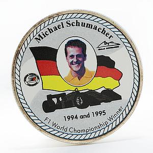 Uganda 2000 shillings F1 World Championship Winner Schumacher silver coin 1997