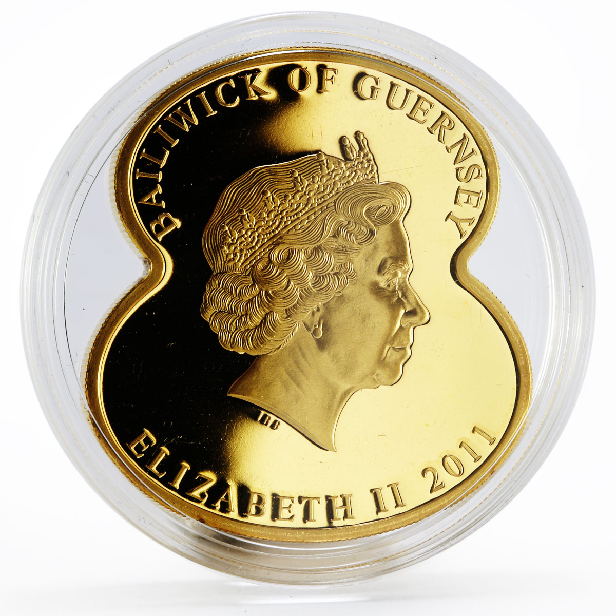 Bailiwick of Guernsey 5 pounds Royal British Legion gilded copper coin 2011 Bailiwick of Guernsey 5 pounds Royal British Legion gilded copper coin 2011