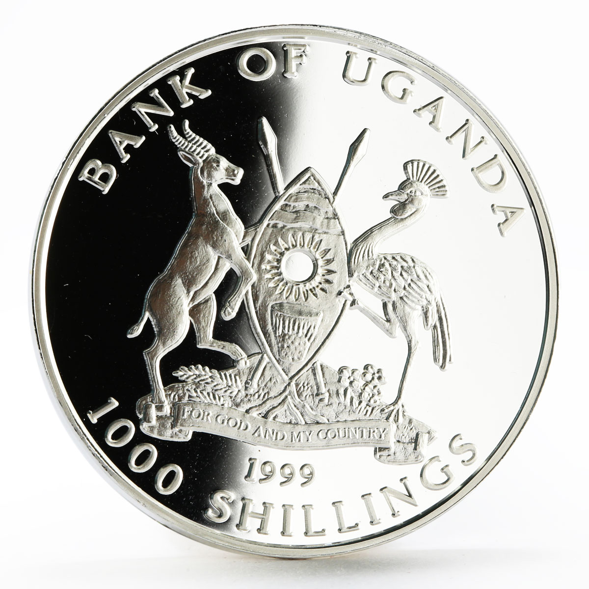 Uganda 1000 shillings Sydney Olympic Games series Archer silver coin 1999