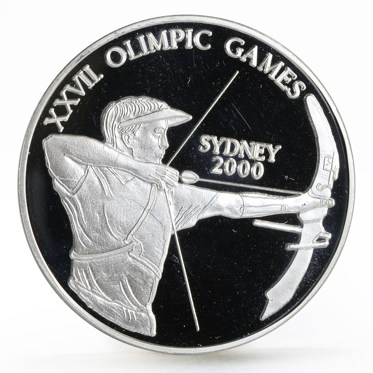 Uganda 1000 shillings Sydney Olympic Games series Archer silver coin 1999