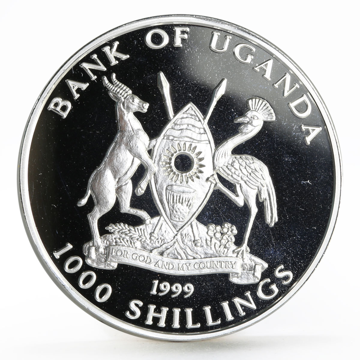 Uganda 1000 shillings Sydney Olympic Games series Archer silver coin 1999