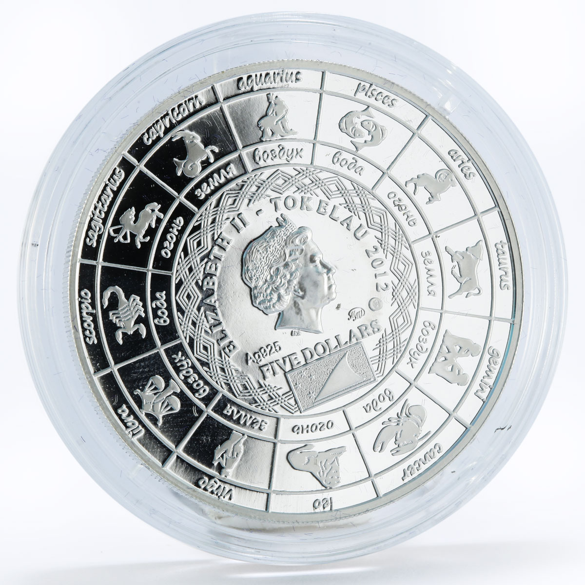 Tokelau 5 dollars Zodiac Signs series Taurus silver coin 2012