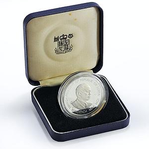 Kenya 500 shillings 25 Years Independence President Moi proof silver coin 1988