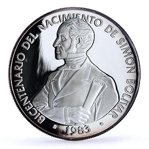 Panama 20 balboas Simon Bolivar 200th Birth Politics proof silver coin 1983