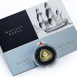 Bermuda 3 dollars Famous Shipwrecks Manilla Ship Clipper proof gold coin 2007