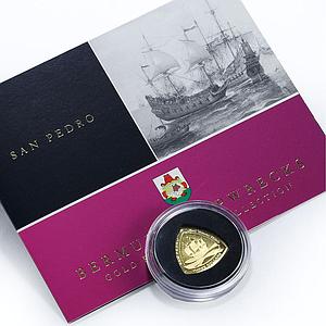 Bermuda 3 dollars Famous Shipwrecks San Pedro Ship Clipper proof gold coin 2007