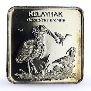 Turkey 7500000 lira Endangered Wildlife Bald Ibis Bird Fauna silver coin 2001